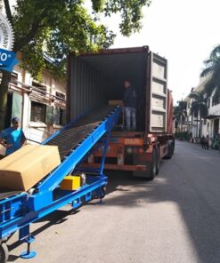 Băng tải hàng lên xe container